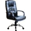 Turin Chrome Leather Faced Manager Chair 2 Turin Chrome Leather Faced Manager Chair -Office Furniture 014339