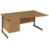 NEXT DAY Solar Wave Cantilever Desks With Single Fixed Pedestal -Office Furniture 018189