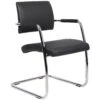Temple Leather Faced Visitor Chair (Pack Of 2) 2 Temple Leather Faced Visitor Chair (Pack Of 2) -Office Furniture 018448