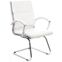 Formosa Enviro Leather Cantilever Chair White