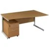 Solar Cantilever Wave Desks With Mobile Pedestal -Office Furniture 032491