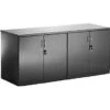 Black Lumina High Gloss Credenza Unit -Office Furniture 034354