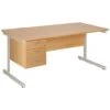 Commerce II Rectangular Desks With Single Fixed Pedestal -Office Furniture 036421