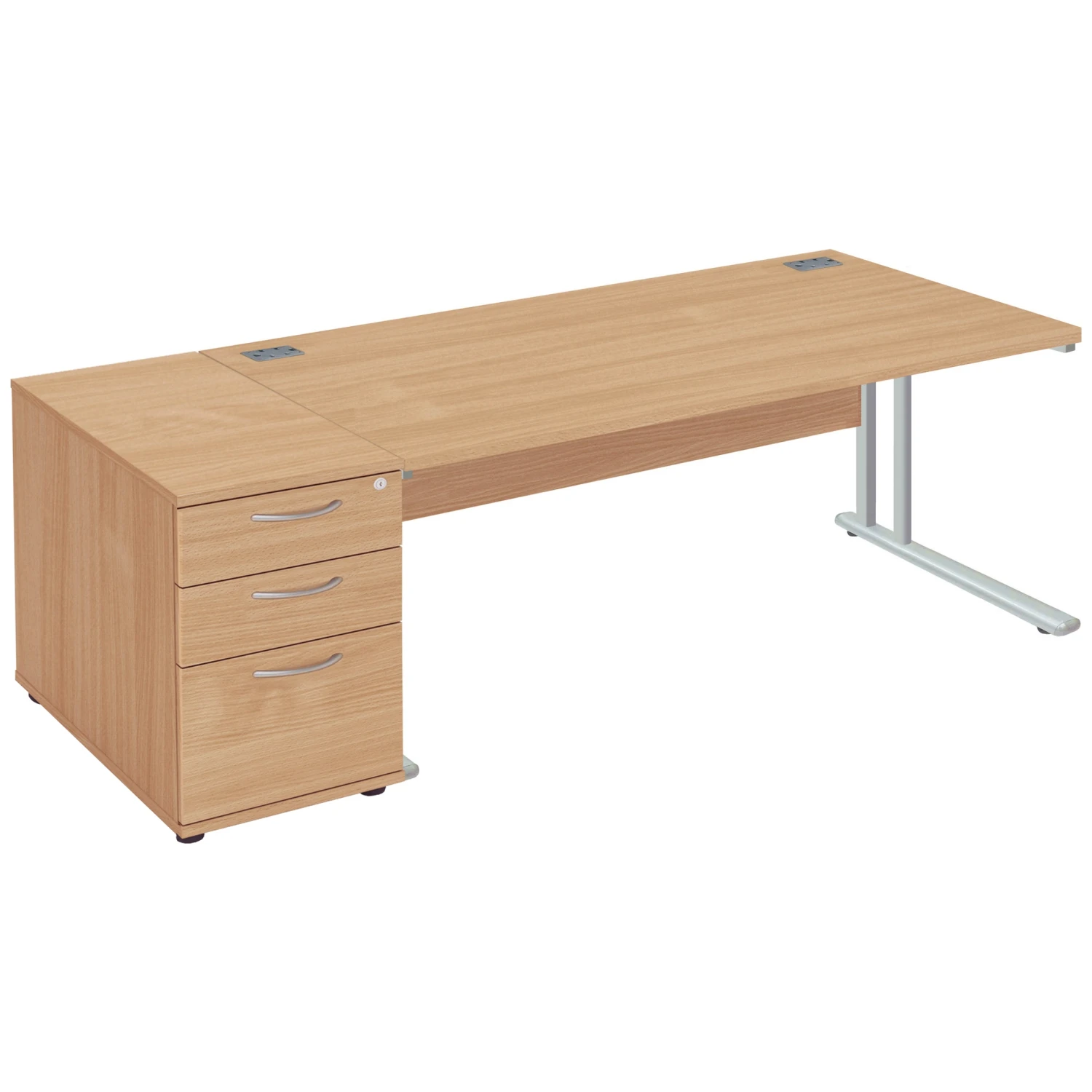 Commerce II Deluxe Rectangular Office Desks With Desk High Pedestal 3 Commerce II Deluxe Rectangular Office Desks With Desk High Pedestal