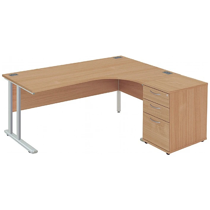 Commerce II Deluxe Ergonomic Office Desks With Desk High Pedestal 3 Commerce II Deluxe Ergonomic Office Desks With Desk High Pedestal