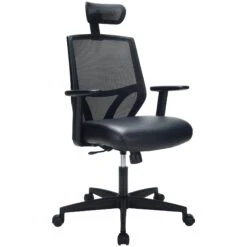 Impact Mesh Office Chair With Pocket Sprung Leather Seat