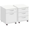 Commerce II White Low Mobile Pedestals -Office Furniture 055795