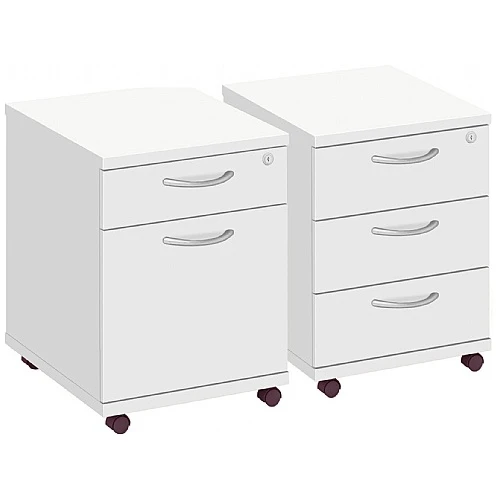 Commerce II White Low Mobile Pedestals 3 Commerce II White Low Mobile Pedestals