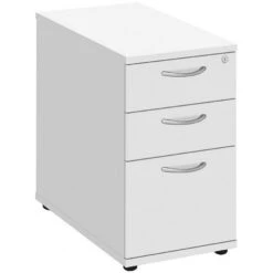 NEXT DAY Commerce II White Desk High Pedestals