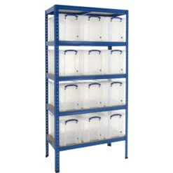 Value Shelving Bay With 12 X 24 Litre Really Useful Boxes