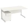 Next Day Vogue White Wave Cantilever Desks With Mobile Pedestal 2 Next Day Vogue White Wave Cantilever Desks With Mobile Pedestal -Office Furniture 061498