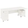 Next Day Vogue White Wave Cantilever Desks With Desk High & Mobile Pedestal