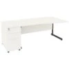 Next Day Vogue White Wave Cantilever Desks With Desk High Pedestal -Office Furniture 061775