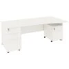 Next Day Vogue White Wave Panel End Desks With Desk High & Mobile Pedestal -Office Furniture 061778