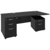 Next Day Eclipse Black Wave Cantilever Desks With Desk High & Mobile Pedestal -Office Furniture 063301