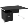Next Day Eclipse Black Wave Cantilever Desks With Mobile Pedestal -Office Furniture 063303