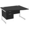 Next Day Eclipse Black Wave Cantilever Desks With Single Fixed Pedestal 1 Next Day Eclipse Black Wave Cantilever Desks With Single Fixed Pedestal -Office Furniture 063304