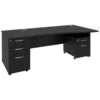 Next Day Eclipse Black Wave Panel End Desks With Desk High & Mobile Pedestal -Office Furniture 063306