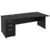 Next Day Eclipse Black Wave Panel End Desks With Desk High Pedestal -Office Furniture 063307