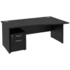 Next Day Eclipse Black Wave Panel End Desks With Mobile Pedestal 2 Next Day Eclipse Black Wave Panel End Desks With Mobile Pedestal -Office Furniture 063308