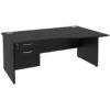 Next Day Eclipse Black Wave Panel End Desks With Single Fixed Pedestal 2 Next Day Eclipse Black Wave Panel End Desks With Single Fixed Pedestal -Office Furniture 063309