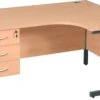 Karbon K1 Ergonomic Cantilever Office Desks With Fixed Pedestal -Office Furniture 073235
