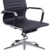 Reflex Black Leather Effect Swivel Chair -Office Furniture 073384