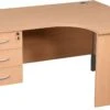 Karbon K2 Ergonomic Panel End Office Desks With Fixed Pedestal -Office Furniture 073466