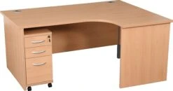 Karbon K2 Ergonomic Panel End Office Desks With Narrow Under Desk Pedestal