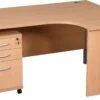 Karbon K2 Ergonomic Panel End Office Desks With Tall Under Desk Pedestal -Office Furniture 073488