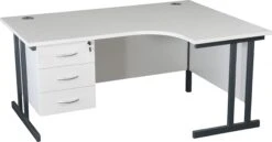 Karbon K3 Ergonomic Deluxe Cantilever Desk With Fixed Pedestal