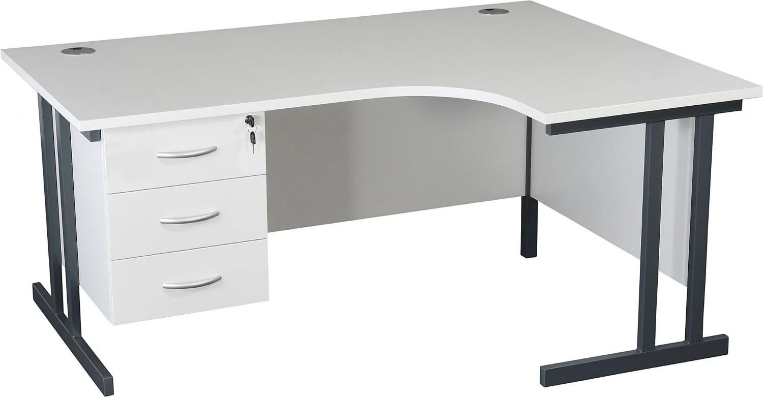 Karbon K3 Ergonomic Deluxe Cantilever Desk With Fixed Pedestal 3 Karbon K3 Ergonomic Deluxe Cantilever Desk With Fixed Pedestal