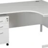 Karbon K3 Ergonomic Deluxe Cantilever Desk With Tall Under Desk Mobile Pedestal -Office Furniture 073552
