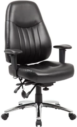 Alpha 24 Hour Black Leather Task Chairs