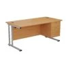 Commerce II Deluxe Rectangular Office Desks With Fixed Pedestal -Office Furniture 078100
